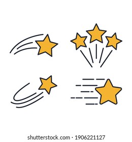 star set icons. Shining star. Abstract Falling Star symbol vector illustration