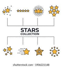 star set icons. Shining star. Abstract Falling Star symbol vector illustration
