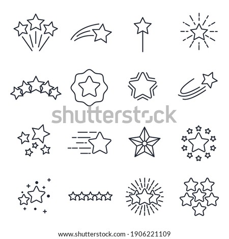 star set icons. Shining star. Abstract Falling Star symbol vector illustration