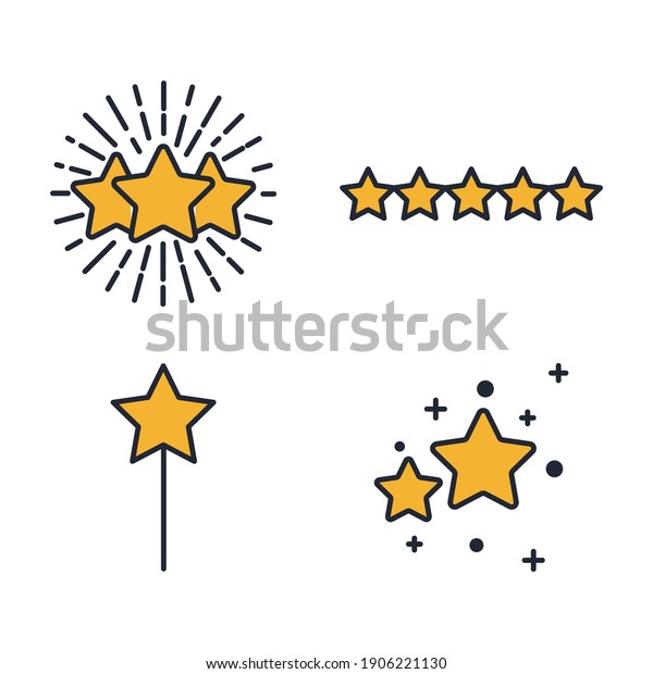 star set icons. Shining star. Abstract\
Falling Star symbol vector\
illustration