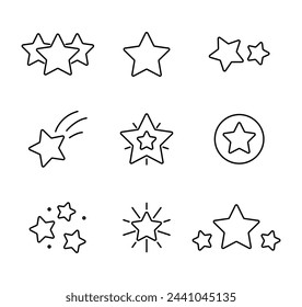 Star set icons. Shining star. Vector illustration.