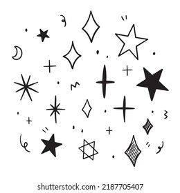 Star set Vector illustration. Drawing design concept