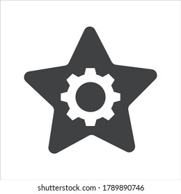 star with setting icon concept. flat design style icon