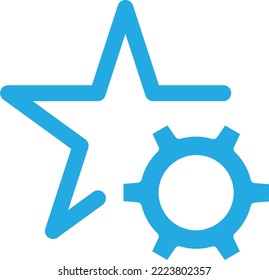 Configuración de estrella Icono vector que es adecuado para el trabajo comercial y que puede modificarlo o editarlo fácilmente
