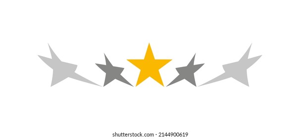 Star and shadow icon. Balanced star drawing. Vector illustration. Superiority. Gold stars. Award icon on white background.
