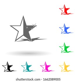 estrella con icono de estilo de sombra multicolor. Glifo simple, vector plano de iconos estrella para ui y ux, sitio web o aplicación móvil