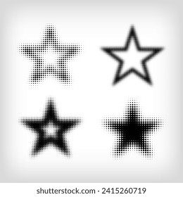 Star shape with 4 different dots. Geometric artistic star icon pixel. Integrative and integrative pixel movement. Modern icon ports.