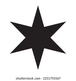 star shape with 6 tips in black on a white background