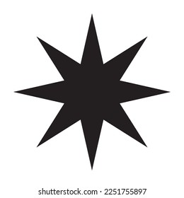 star shape with 8 tips in black on a white background