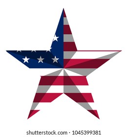 Star shape with american flag