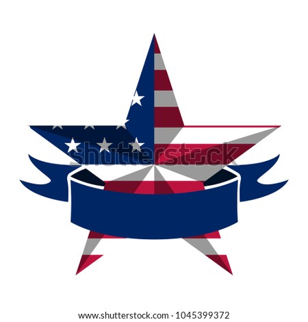 Star shape with american flag
