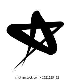 star shape art line isolated on white background, hand drawn star cartoon style, star doodle art easy, simple draw star doodle black for flat graphic decoration