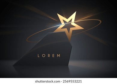 Star shape award with light effect