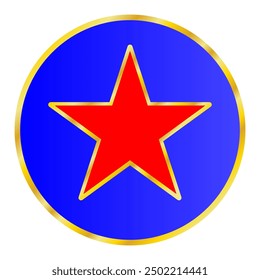 Star shape badge with golden effect