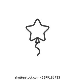 Star Shape Balloon line icon. linear style sign for mobile concept and web design. Party star balloon outline vector icon. Symbol, logo illustration. Vector graphics