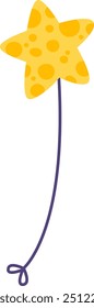 Forma de estrela balão na corda vetor ilustração