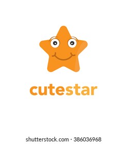 star shape business vector logo icon with face
