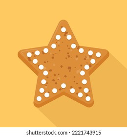 star shape christmas gingerbread cookie - vector illustration