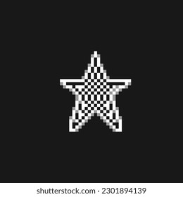 star shape with chrome color in pixel art style