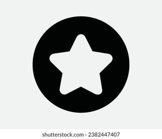 Star Shape Circle Icon Christmas Favourite Favorite Rating Rate Success Award Five Point Round Circular Black Outline Shape Sign Symbol EPS Vector