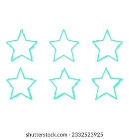 Star Shape Clipart Set, Flat Watercolor Stars Bundle, Isolated Star Icons, Decorative Star Shape Clip Art