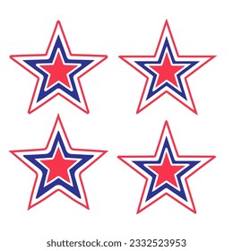 Star Shape Clipart Set, Flat Watercolor Stars Bundle, Isolated Star Icons, Decorative Star Shape Clip Art