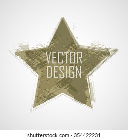 Star Shape with Colorful, Distressed Texture. Can be used like Invitation, Banner Design or Gift Card. Vector Illustration. 