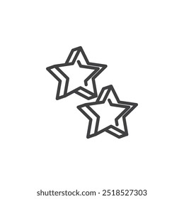 Ícone de linha de corte de biscoito de forma de estrela. Sinal de estilo linear para conceito móvel e design da Web. Ícone do vetor de contorno do cortador de cookies. Símbolo, ilustração de logotipo. Gráficos vetoriais.