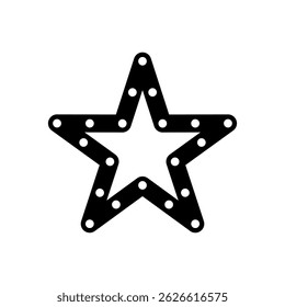 Star shape design with circular cutouts for creative projects and decorations in black and white