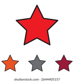 Star shape design, Decoration award success style web rating and quality theme. Colorful four star icon. Vector illustration. 