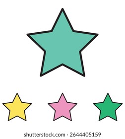 Star shape design, Decoration award success style web rating and quality theme. Colorful four star icon. Vector illustration. 