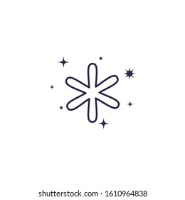 Star shape design, Night bedtime sky space nature science celestial galaxy and astrology theme Vector illustration