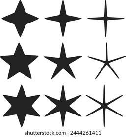 Star shape element collection set for decoration design 
