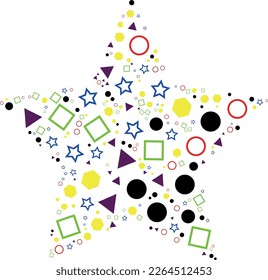 Star Shape. Star Shape filled with shapes random abstract pattern.