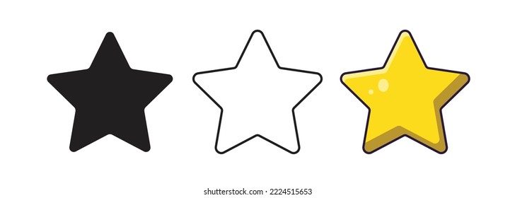 Star shape. Flat colors style simple icon design