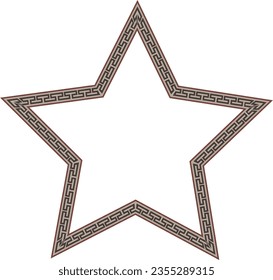 Star Shape Frame geometric shape old Greek key pattern Greek meander pattern antique retro vintage meander old-fashioned design picture frame art and craft borders element decorate isolated background