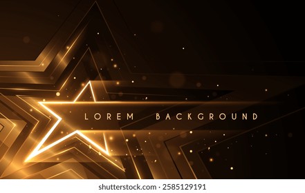 Star shape with golden light effects