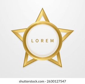 Star shape with golden round