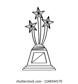 Star shape golden trophy icon. Vector illustration design