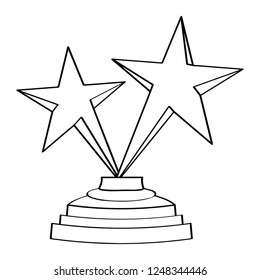 Star shape golden trophy icon. Vector illustration design