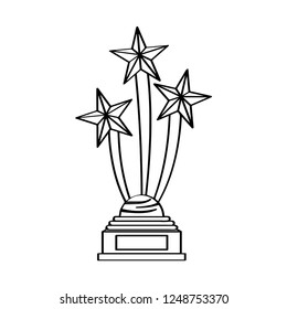 Star shape golden trophy icon. Vector illustration design