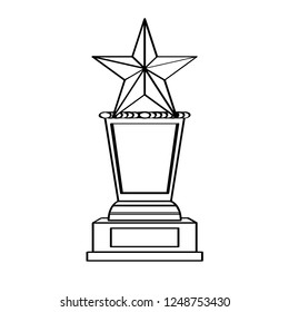 Star shape golden trophy icon. Vector illustration design