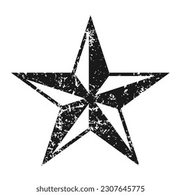 Star shape with grunge texture symbol. Rank and rate icon sign. Vector illustration image.