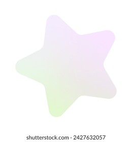 Star shape Holographic sticker with Rainbow Gradient. Vector Illustration Isolated on white. Hologram label paper sticker for Decoration, Card Design, Graphic Art. Sale tag for Advertisement, Flyer.