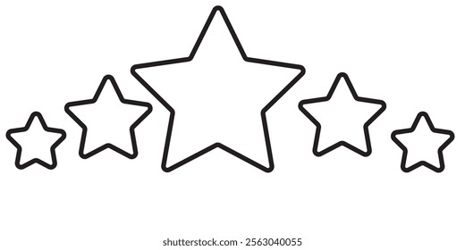 Star shape. Star icon. 5 Five Stars customer product rating review flat icon for apps and websites. Yellow star Rating symbol vector.