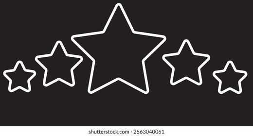 Star shape. Star icon. 5 Five Stars customer product rating review flat icon for apps and websites. Yellow star Rating symbol vector.