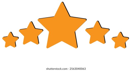 Star shape. Star icon. 5 Five Stars customer product rating review flat icon for apps and websites. Yellow star Rating symbol vector.