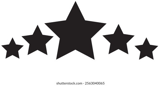 Star shape. Star icon. 5 Five Stars customer product rating review flat icon for apps and websites. Yellow star Rating symbol vector.