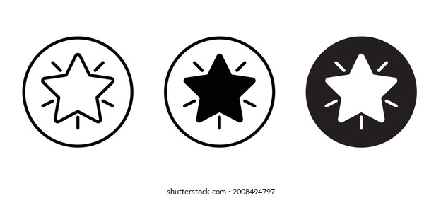 Star shape icon button, vector, sign, symbol, logo, illustration, editable stroke, flat design style isolated on white