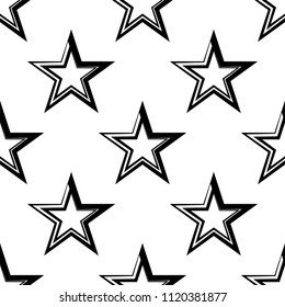 Star Shape Icon Seamless Pattern Vector Art Illustration